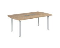 Table de réunion tonneau L 200 x P 115 cm piètement tube métal avec top access Belem
