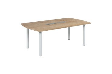 Table de réunion tonneau L 200 x P 115 cm piètement tube métal avec top access Belem