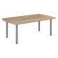 Table de réunion tonneau L 200 x P 115 cm piètement tube métal avec top access Belem
