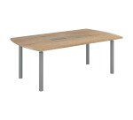 Table de réunion tonneau L 200 x P 115 cm piètement tube métal avec top access Belem