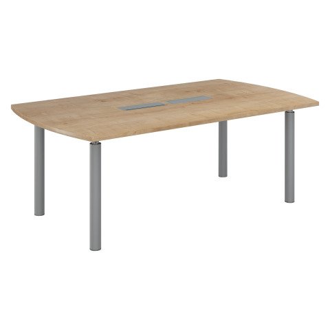 Mesa de reunión Belem color roble natural 200 cm patas aluminio
