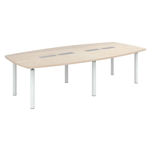 Mesa de reunión modulable Belem color álamo 280 cm patas blancas