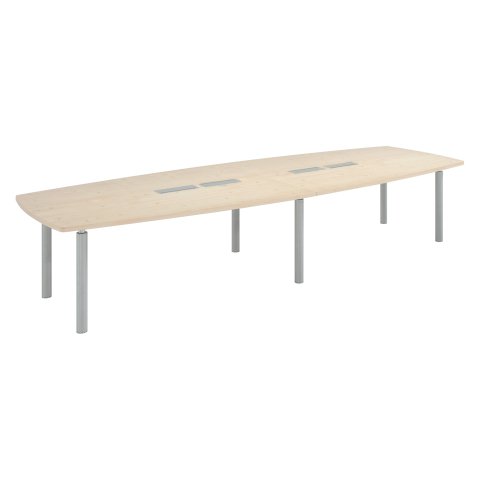 Mesa de reunión modulable Belem color álamo 380 cm patas aluminio