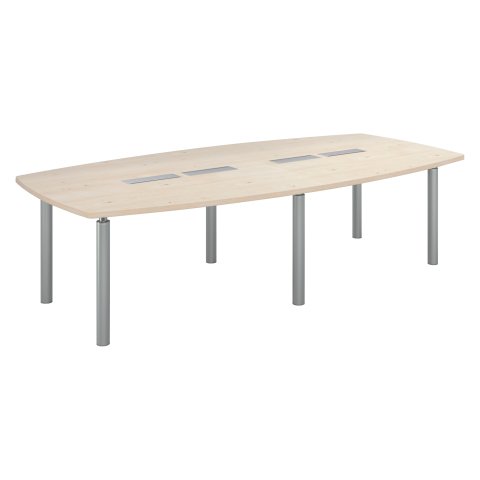 Mesa de reunión modulable Belem color álamo 280 cm patas aluminio