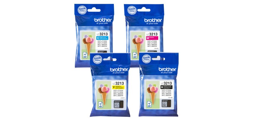 Brother LC3213 Pack 4 Patronen 1 Schwarz + 3 Farben für Tintenstrahldrucker