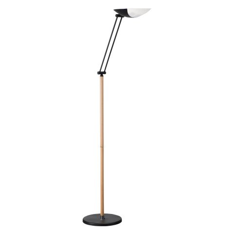 Lámpara de pie Meteor Led Alumininor - 36W Negro/Haya