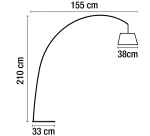 Lampadaire Led Arc - Aluminor - 10,5 W - E27