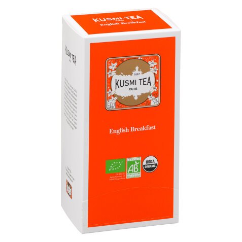 Thé noir English breakfast Bio Kusmi Tea - Boîte de 25 sachets