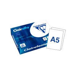 Papel A5 blanco 80 g Clairefontaine Clairalfa - paquete de 500 hojas