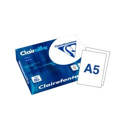 Papel A5 blanco 80 g Clairefontaine Clairalfa - paquete de 500 hojas