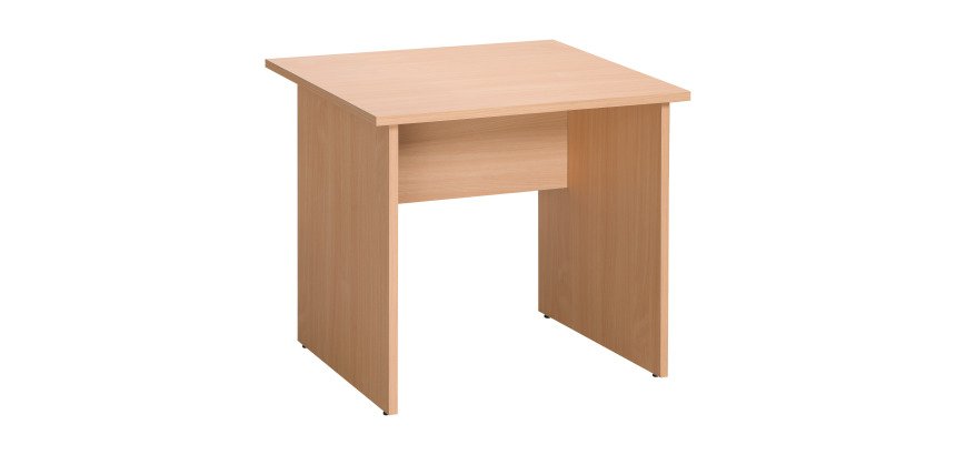 Bureau droit hêtre L 80 cm piétement plein bois - O-line 2