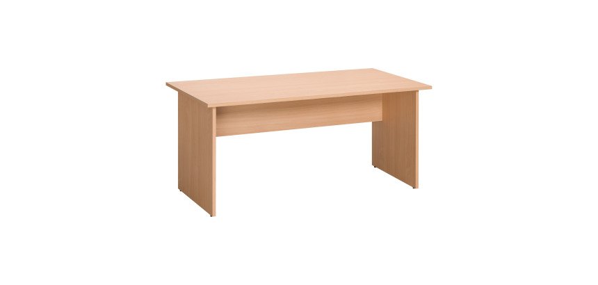 Bureau droit hêtre L 160 cm piétement plein bois - O-line 2