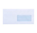 Enveloppe 110 x 220 mm 80 g La Couronne avec fenêtre 45 x 100 mm blanche - Boîte de 200