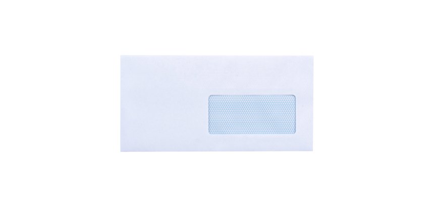 Enveloppe 110 x 220 mm 80 g La Couronne avec fenêtre 45 x 100 mm blanche - Boîte de 200
