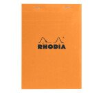 Pack 7 writing blocks Rhodia 14,8 x 21 cm stapled n° 16 orange - 5 x 5 - 80 sheets + 3 for free