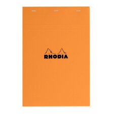 Pack de 7 blocs de bureau Rhodia 21 x 29,7 agrafé orange n°18 - 5 x 5 - 80 feuilles + 3 offerts