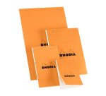 Pack 7 writing blocks Rhodia 14,8 x 21 cm stapled n° 16 orange - 5 x 5 - 80 sheets + 3 for free