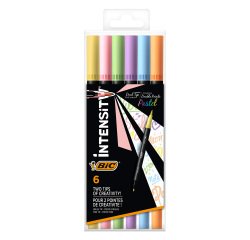 Rotuladores Doble Punta Intensity Bic- Bolsa 6 Colores Pastel