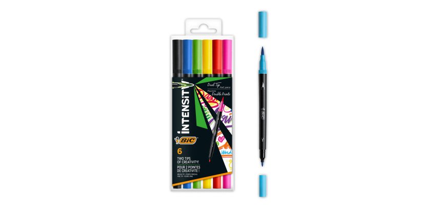 Rotuladores Doble Punta Intensity Bic- Bolsa 6 Colores Clásico