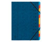 Carpeta clasificadora con gomas Exacompta A4 12 divisiones azul