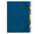 Carpeta clasificadora con gomas Exacompta A4 12 divisiones azul