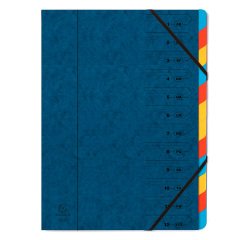 Carpeta clasificadora con gomas Exacompta A4 12 divisiones azul