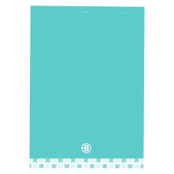 Blocco collato A4 carta bianca 60g quadretti 5 mm con copertina in cartoncino plastificato in colori assortiti