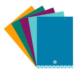Bloc de oficina Executive Bruneau A5 14,8 x 21 cm grapado - 5 x 5 - 80 páginas