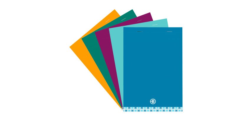Schreibblock Executive Bruneau 14,8 x 21 cm geheftet - 5 x 5 - 80 Blätter