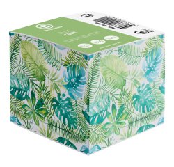 Bloc cube Tropical Bruneau dos encollé 90 x 90 mm - bloc de 600 feuilles