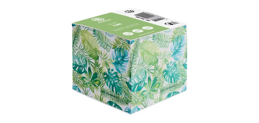 Bloc cube Tropical Bruneau dos encollé 90 x 90 mm - bloc de 600 feuilles