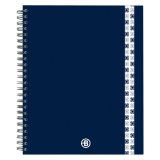 Blocco spiralato A5+ carta bianca 80g quadretti 5 mm 160 fogli con copertina in cartoncino rigido laminato blu notte