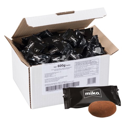 Amandines grillées enrobées de chocolat au lait Miko - Carton de 600 g - 200 pièces