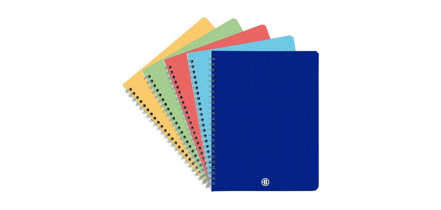 Cahier spirale acidulé Bruneau 17 x 22 cm petits carreaux 100 pages