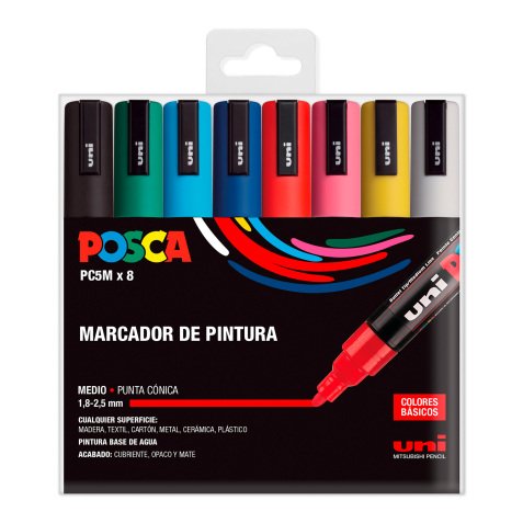 Rotuladores Posca colores surtidos PC5M- Caja de 8