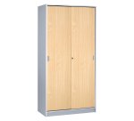 Armoire portes coulissantes 180 x 90 gris hêtre