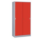 Armoires hautes bois H 180 x L 90 portes coulissantes couleur corps aluminium Harmonie