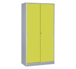 Armoires hautes bois H 180 x L 90 portes coulissantes couleur corps aluminium Harmonie