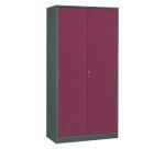 Armoire Harmonie H 180 x L 90 x P 44 cm corps anthracite portes coulissantes couleur