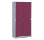 Armoire Harmonie H 180 x L 90 x P 44 cm corps aluminium portes coulissantes couleur