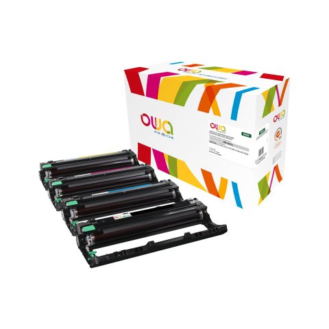 Pack de 4 tambores remanufacturados OWA compatibles con BROTHER DR-241CL negro + 3 colores