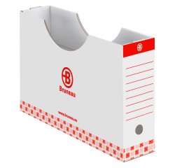 Etui de classement carton Bruneau dos 8 cm rouge