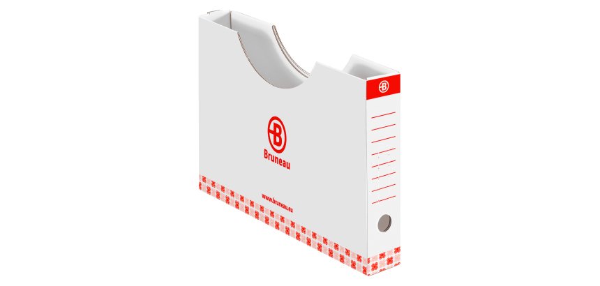 Etui de classement carton Bruneau dos 5 cm rouge