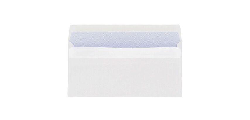 Envelope 110 x 220 mm budget 80 g SF self-sealing white - Box of 500