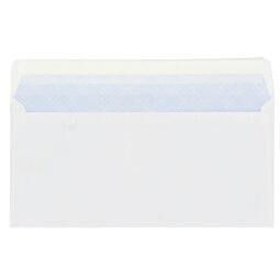 Envelop 110 x 220 mm budget 80 g zonder venster met beschermstrook wit - doos van 500