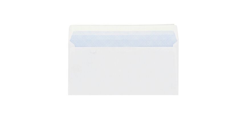 Enveloppe 110 x 220 mm budget 80 g SF bande protectrice blanche - Boîte de 500
