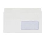 Enveloppe 110 x 220 mm budget 80 g fenêtre 45 x 100 mm auto blanche - Boîte de 500