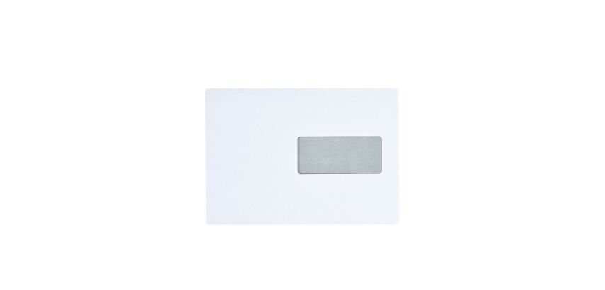 Envelope 162 x 229 mm budget 80 g with white protective band window - Box of 500