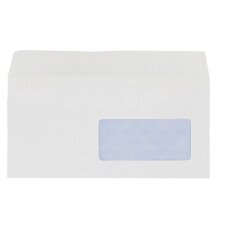 Enveloppe 110 x 220 mm budget 80 g fenêtre 45 x 100 bde protec. blanche - Boîte de 500