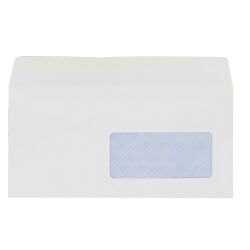 Enveloppe 110 x 220 mm budget 80 g fenêtre 45 x 100 bde protec. blanche - Boîte de 500